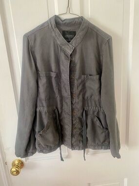 Sanctuary Charcoal Gray Lyocell Utility Cargo Jacket - Small